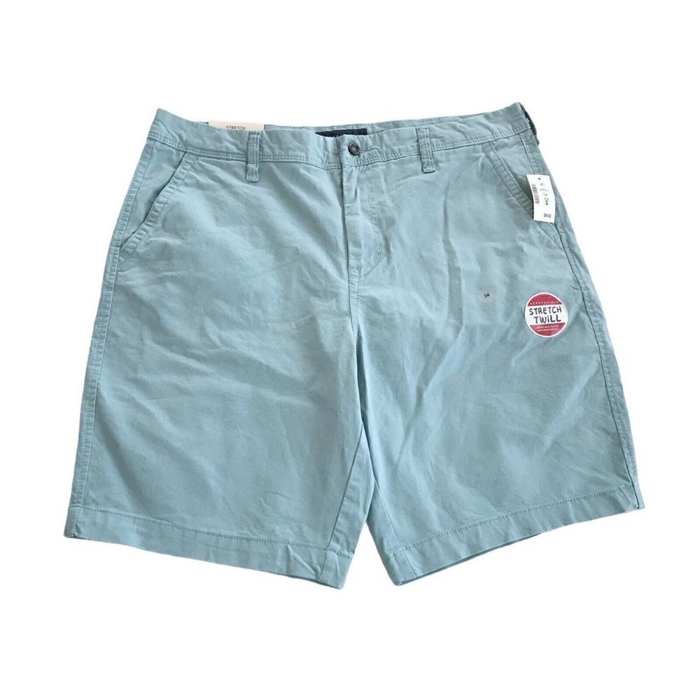 Aeropostale Flat Front Light Blue Twill Shorts NWT